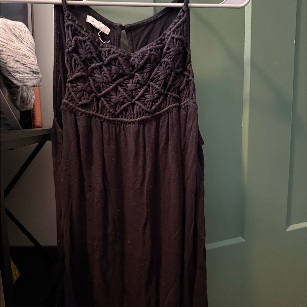 Maurices Black Crochet Detail Tank Top